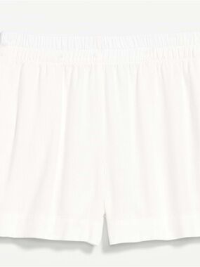 Old Navy Women’s White Linen Elastic High-Waist Shorts 3.5 Inch Inseam